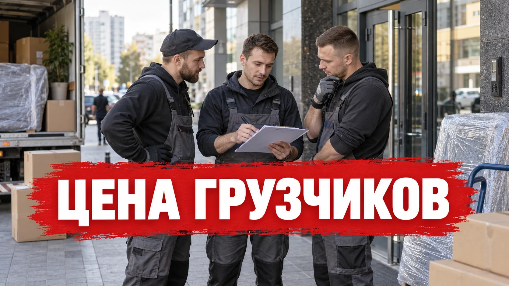 Обложка статьи «Цена грузчиков»; концептуальная сцена обсуждения работ