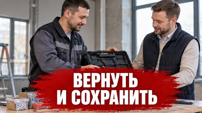 Владелец принимает собранный ручной инструмент и раздельно сохранённые остатки материалов после подсобного поручения