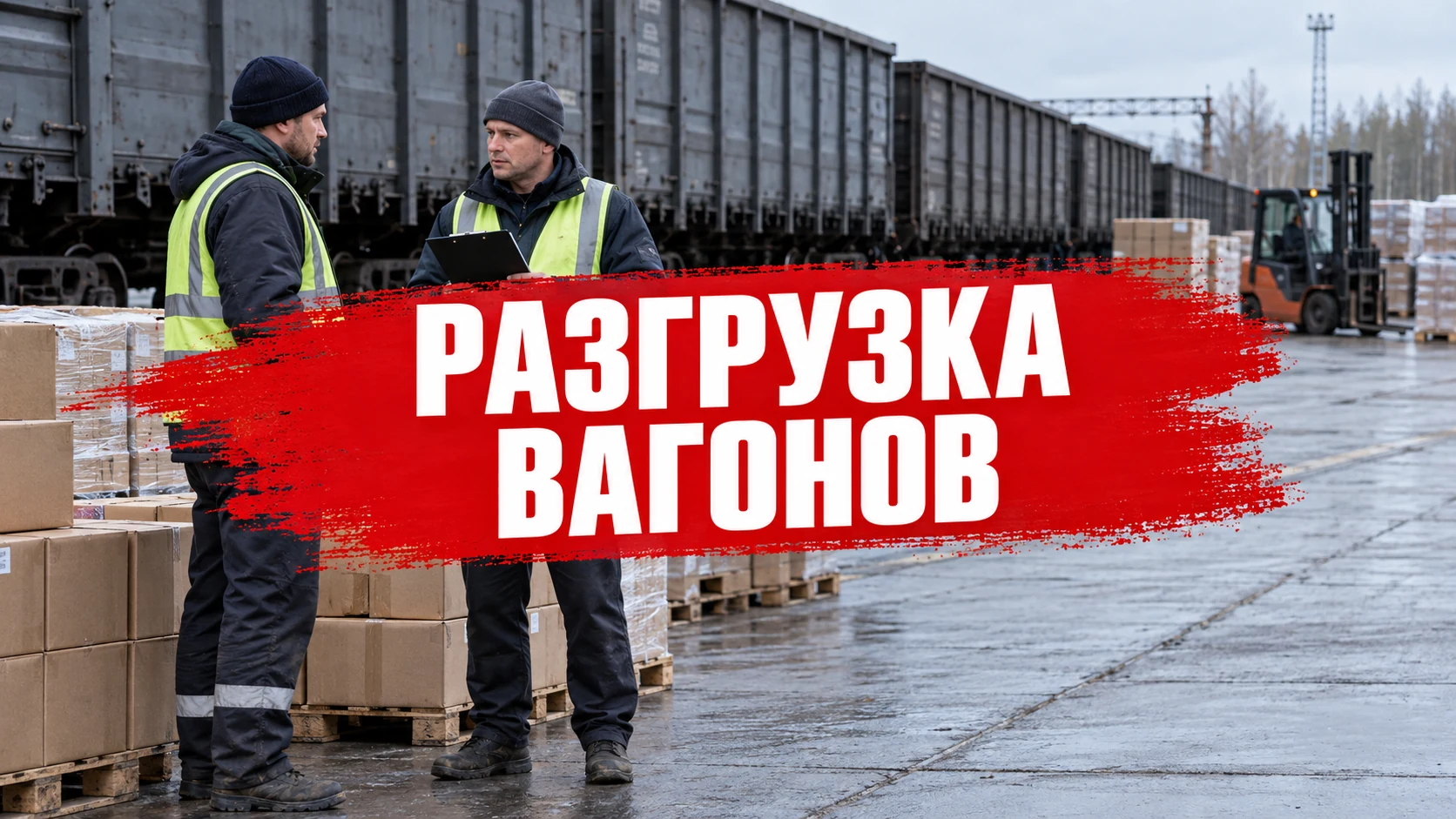 Обложка: разгрузка вагонов и подготовка заявки